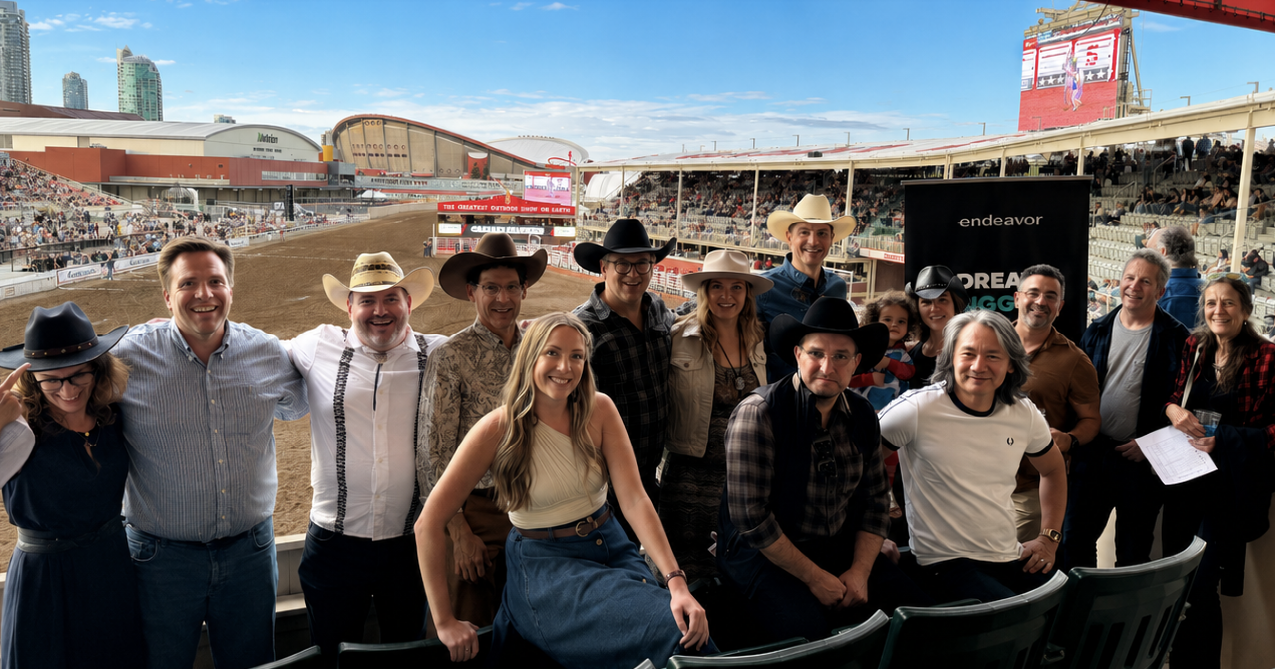 Grant Sanden, second from left, with the Endeavor Canada community in Calgary, July 2024