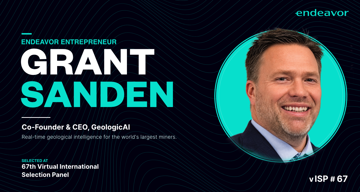 Grant Sanden selected as Endeavor Entrepreneur at the 67th Virtual International Selection Panel